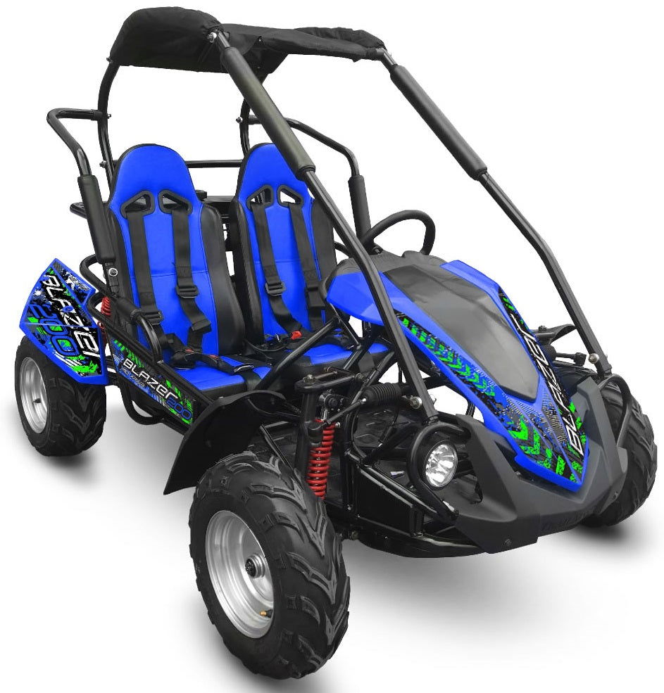 TrailMaster Blazer 200R MID-Size Go Kart, 7.5hp Torque Converter, Electric Start Reverse, Kids Ages 7-12