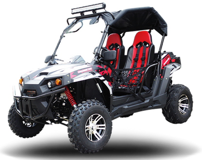 TrailMaster Challenger 200X Go Kart UTV Side by Side, with Alloy Wheels, Windshield and LED Light Bar