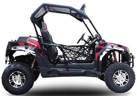 TrailMaster Challenger 200X Go Kart UTV Side by Side, with Alloy Wheels, Windshield and LED Light Bar