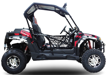 TrailMaster Challenger 200X Go Kart UTV Side by Side, with Alloy Wheels, Windshield and LED Light Bar