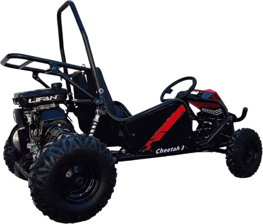 TrailMaster Cheetah 3 Kids Mini Go Kart, 80cc gas engine, seat belt, Kids Ages 4-9