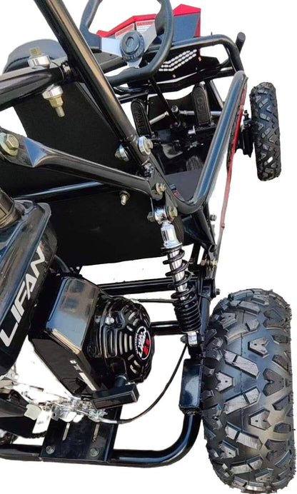 TrailMaster Cheetah 3 Kids Mini Go Kart, 80cc gas engine, seat belt, Kids Ages 4-9