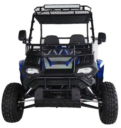 TrailMaster Challenger 200EUX UTV Side-by-Side, Front Cargo Rack, Rear Dump Bed, Deluxe Alloy Wheels, LED Light Bar