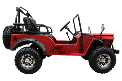 Willys Style Jeep Go Kart, 125cc Gas Engine, 3-speed with Reverse
