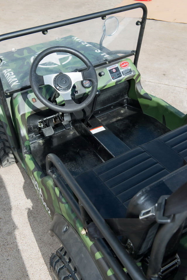 Willys Style Jeep Go Kart, 125cc Gas Engine, 3-speed with Reverse